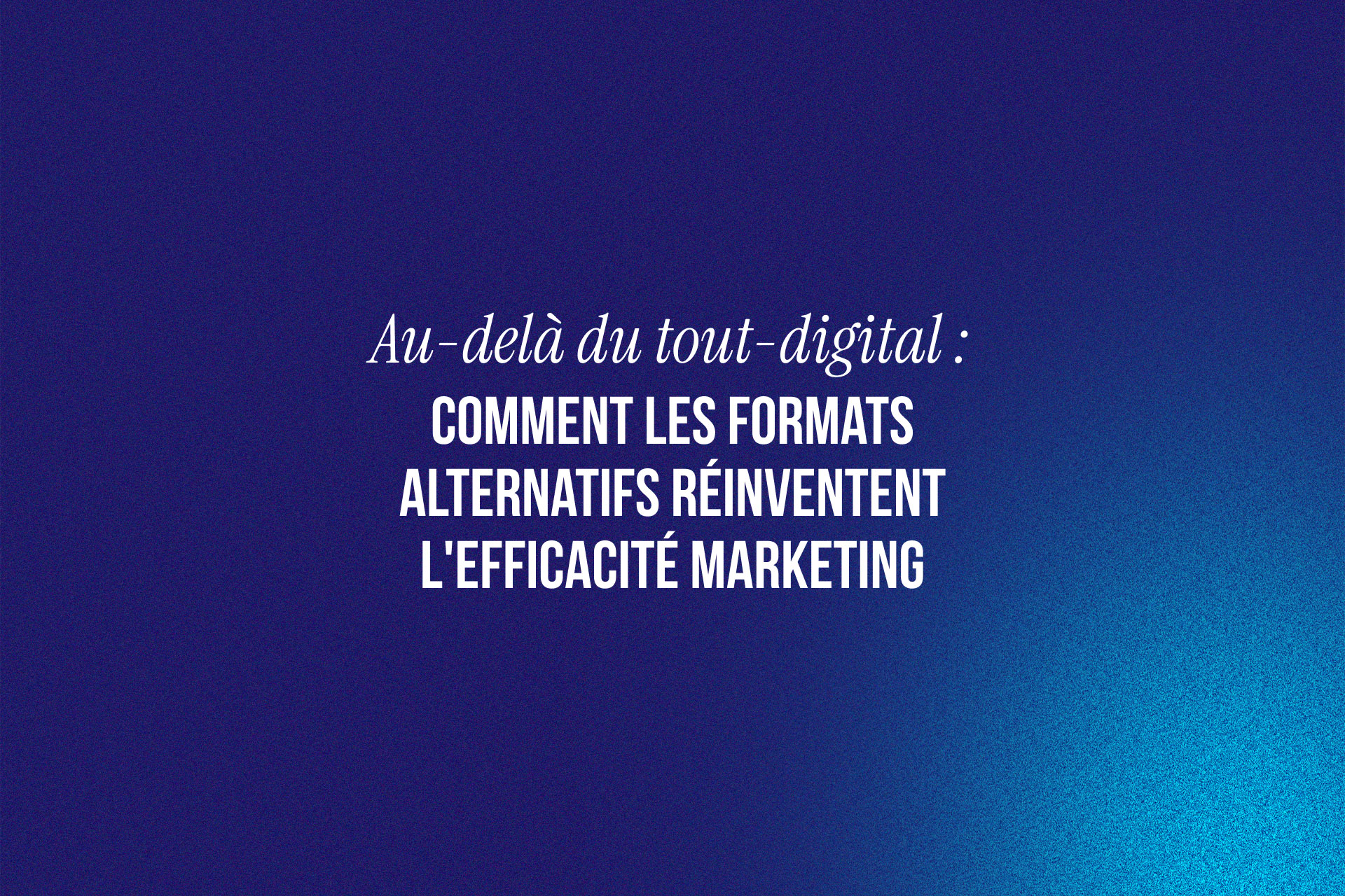 Article Efficacité Marketing
